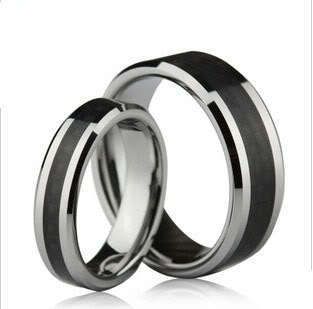 Custom Engraved Tungsten Carbon Ring Wedding Bands  