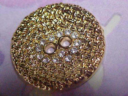 Vintage 7 2 hole center pave set RHINESTONE BUTTONS  