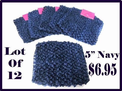 Set of (12) Navy 5 Crochet Headbands~ Tutu Tops  ITEM  