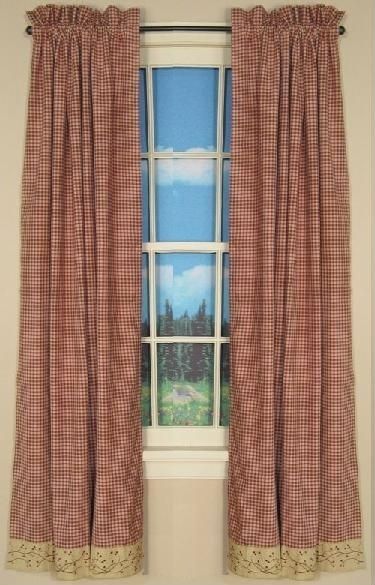 IHF Country Decorative Window Treatment/Curtain for sale Checkerberry 