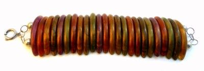 WIDE Vintage 40s 50s Multi Color LUCITE Wedges Bracelet  