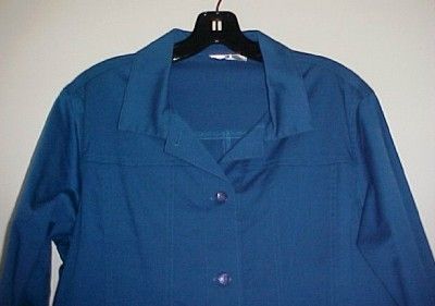 Cobalt Blue Light Weight Button Down Jacket Medium New  