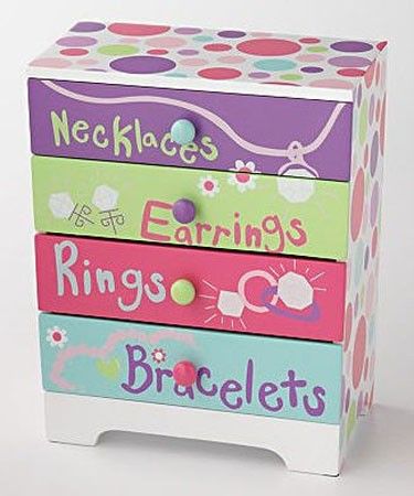 Pretty Painted Girls Wooden Jewelry Boxes, 3 Styles  