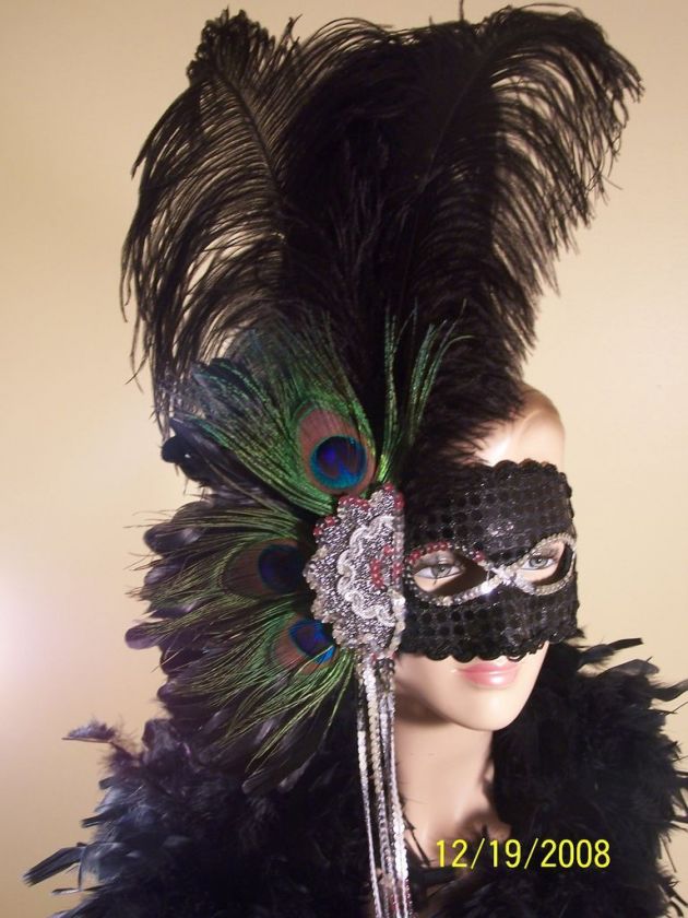 Deluxe Masquerade Feather Mask  