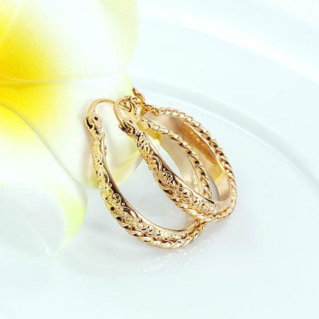 Brilliant 9K Gold Filled Womens Hoop Earrings~ 