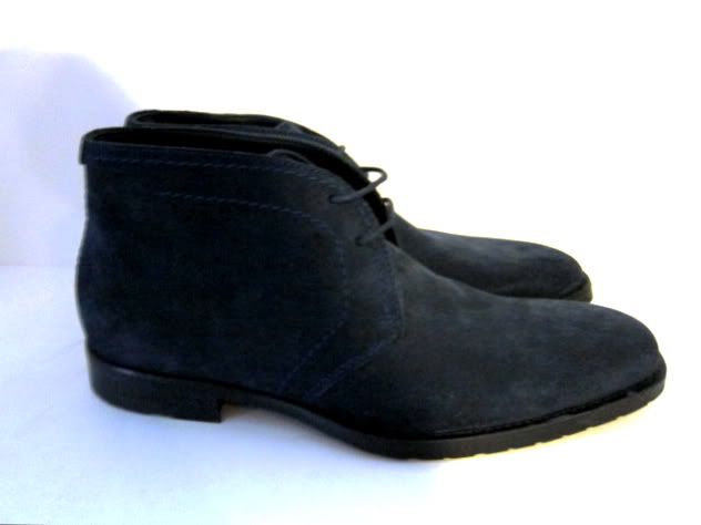   Boss Clenno Dark Blue Suede Mens Ankle Boots Shoes 12 EU 45 New  