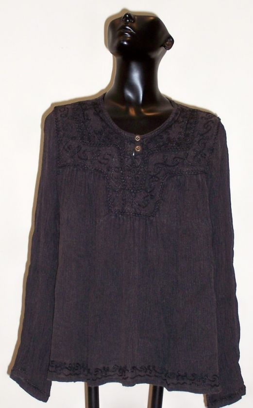 NWT Geeta Embroidery Hippie Boho Gypsy Peasant Top 1 Sz  