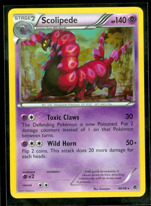 Pokemon SCOLIPEDE 40/98 Emerging Powers RARE MINT  