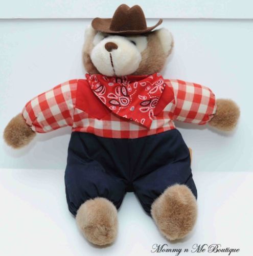 Vintage 1989 Prestige Toy Corp Bear Bandana Plush Toy  