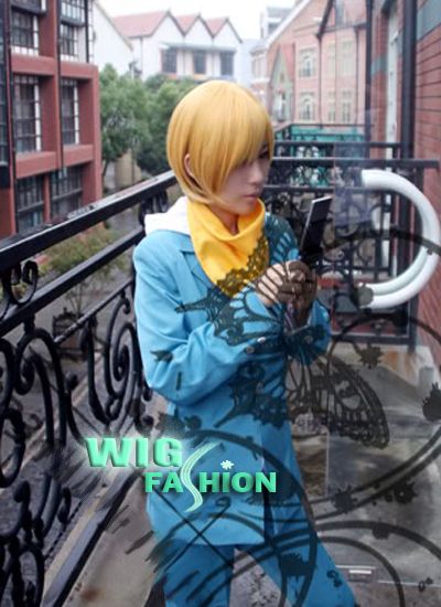 Styish Short Yellow Blonde Straight Cosplay Hair Wig  