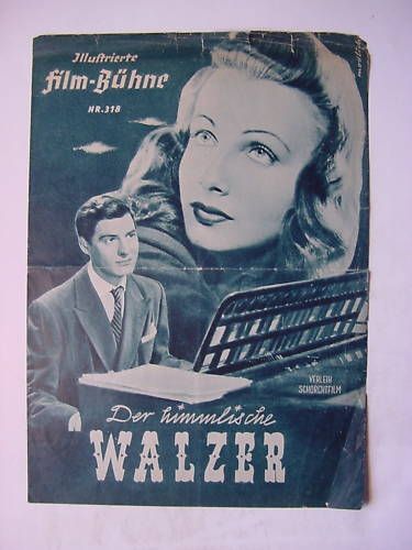 GERMAN MOVIE Program for DER HIMMLISCHE WALZER +++  