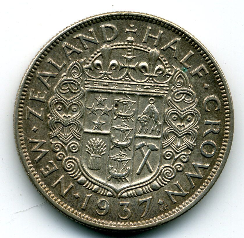 1937 NEW ZEALAND HALF CROWN  