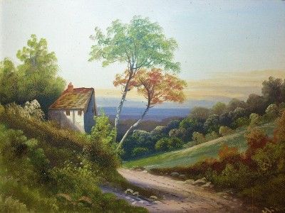 Oil Painting on Fiberboard, English 19th Century done de plein air 