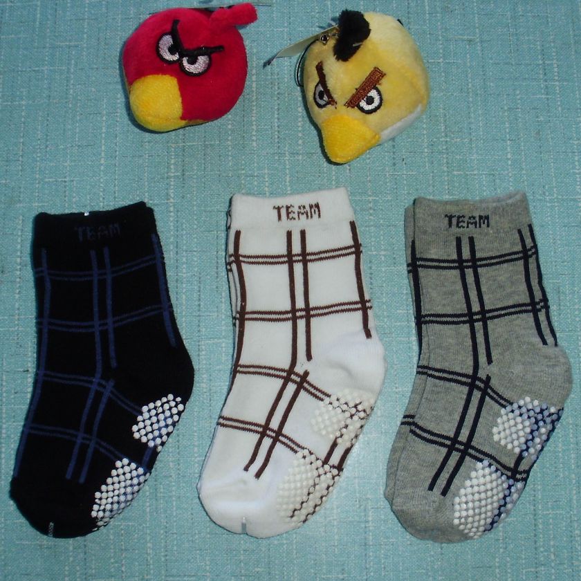 3p new baby toddler infant anti slip Socks boys 6 24M I  