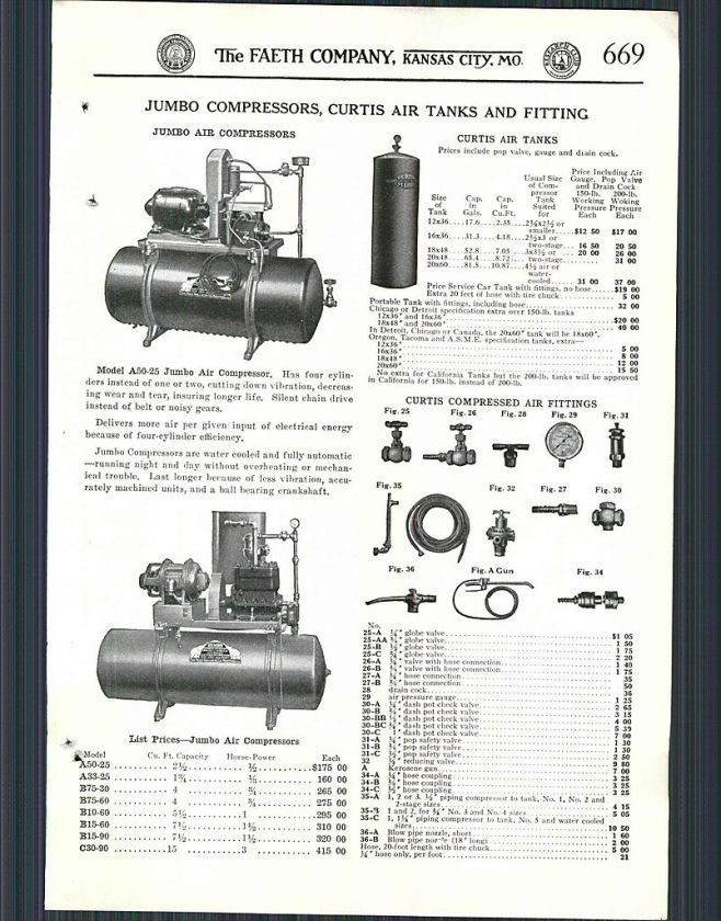 1928 ad Jumbo Curtis Compressors Air Tanks  