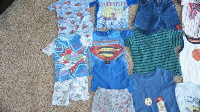   Toddler 4T XS Mixed Lot 21 Summer T Shirts, Shorts, Pajamas, Coveralls