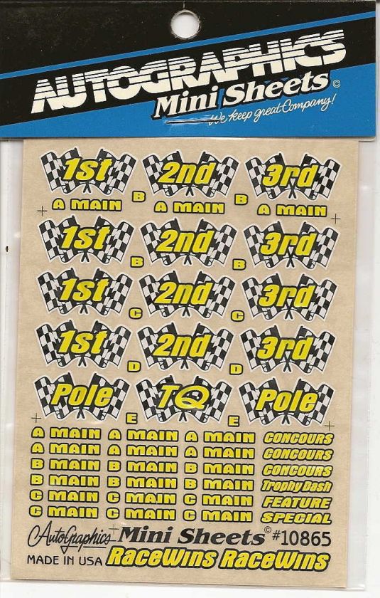 Decal Vinyl   Autographics AG10865 Race Wins   Slot Cars  