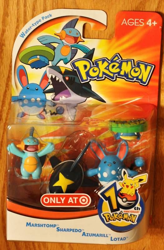 Pokemon Water Type Action Figure Pack Lotad Marshtomp  