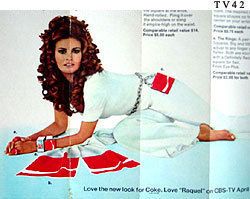 Vintage 1970 Coca Cola Raquel Welch Advertising Coke  