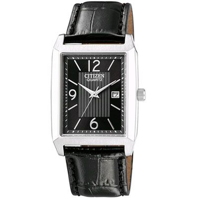 Citizen BH1650 04E Mens Rectangular Face Black Strap  