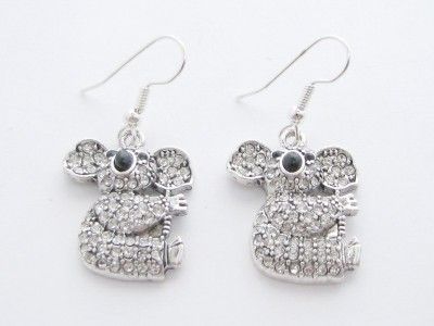 Koala Bear Crystal Fashion Earrings Jewelry Sorority  