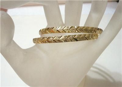 New 18 Karat Diamondcut Unique Gold Filled Outstanding Bangle 4mm size 