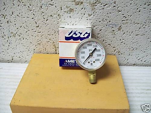 GAUGE 0  4000 PSI 2 1/2 CASE 1/4 NPT BRASS 