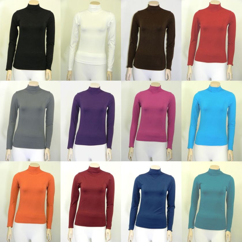   Long Sleeve Plain Solid Top Seamless ONE SIZE Various Colors  