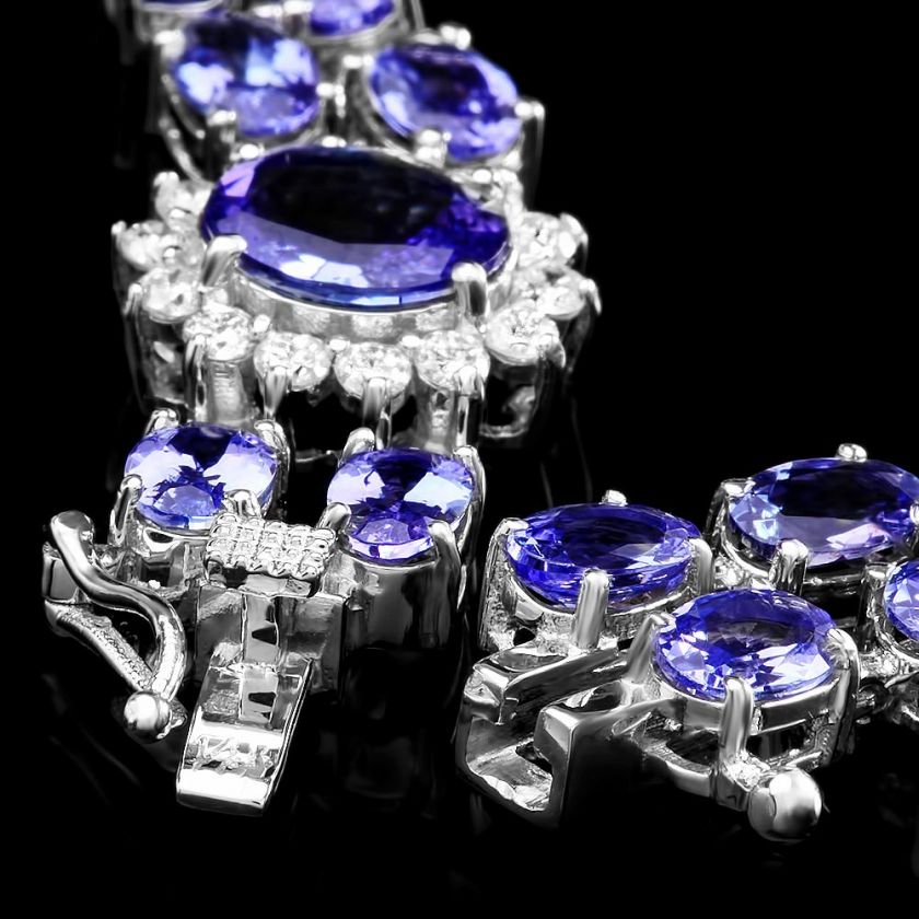 JAQU DE LILI $18500 CERTIFIED 14K W GOLD 21CT TANZANITE 1.66CT DIAMOND 