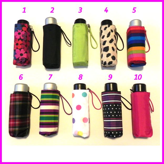   Mini Small Travel Umbrella Black Pink Green Rainbow Leopard &more New