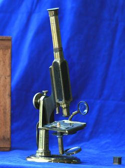 SMITH BECK & BECK ANTIQUE BRASS UNIVERSAL MICROSCOPE  