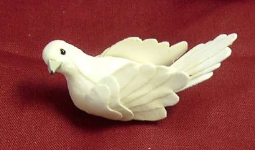 White Mushroom Wedding Doves 3 inches long 5971  