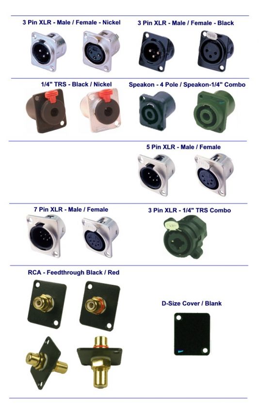 Quad Wall Outlet Plate   4 Female XLR Panel Connectors  