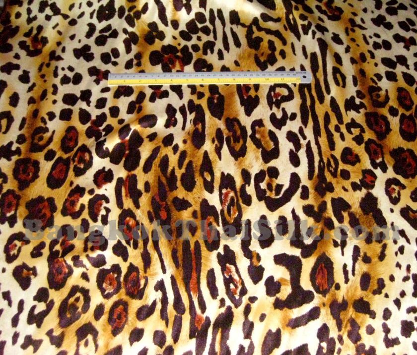 BIG CHEETAH LEOPARD ANIMAL PRINT SATIN FABRIC 48 DRESS ROBE SCARF 