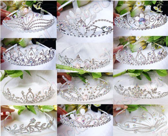 wholesale tiara wedding 12crown veil Swarovski free  