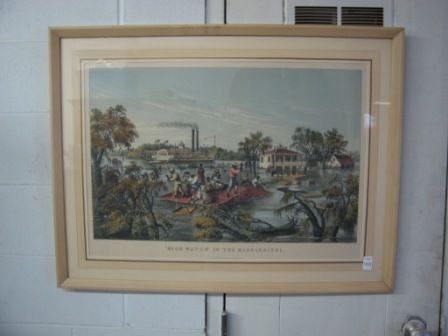 Currier & Ives 1868 Litho High Water In The Mississippi  