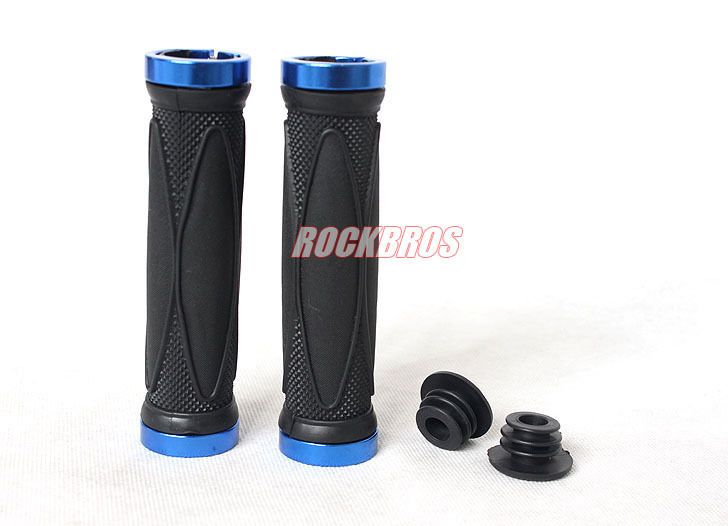 Bike MTB Ultralight Rubber Lock on Grips Blue  