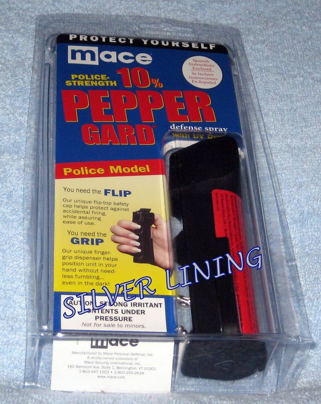 POLICE Pepper Spray 10% Defense MACE UV Dye Belt Clip 022188801705 