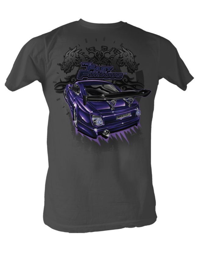 Licensed Fast and Furious Big Purple Outline Adult Shirt S 2XL  