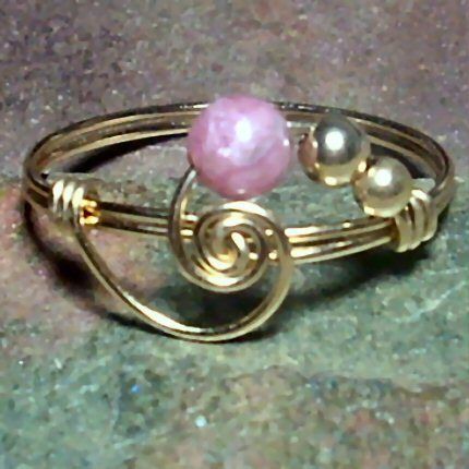   Spiral Bead Ring in 14k GF or Sterling Silver   Sizes 3 14.5  