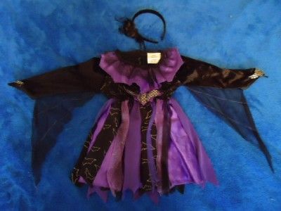 BAT GIRL SPIDER WITCH HALLOWEEN COSTUME 3T 4T HEADBAND  