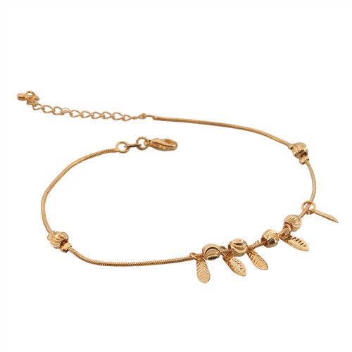 1PCS Elegant Leaf Alloy Gold Plated Anklet anklets  