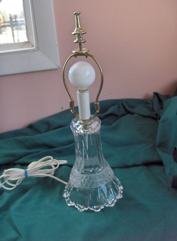 Vintage Beautiful Pressed Crystal Glass Vanity Lamp  