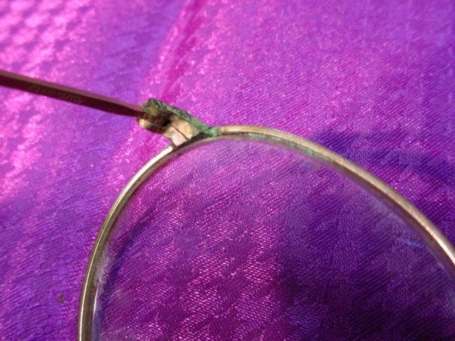 Antique Wire Rimmed EYEGLASSES 1/10 12K GF Spectacles OPTICS Curved 