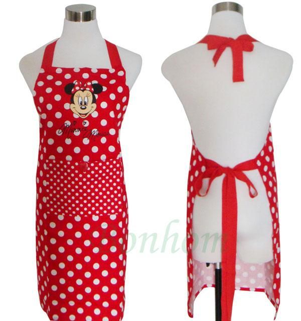 Minnie Mouse Bib Apron Womans Apron for Kitchen Cooking & Garden 