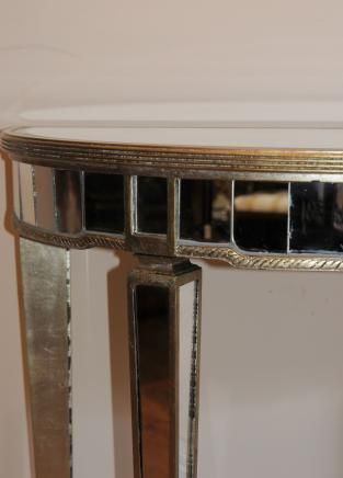 Art deco mirrored console table demi lune tables  