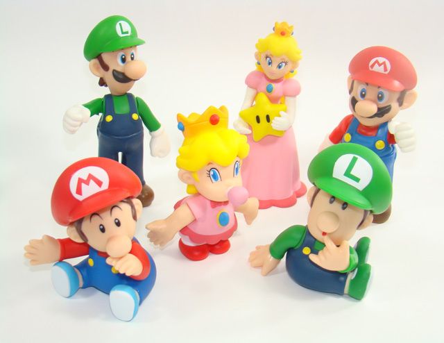 super mario brother figures LUIGI PEACH baby figurine  