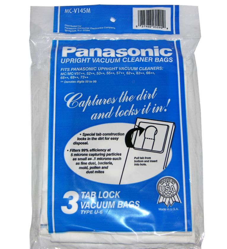 MC V145M Panasonic Type U 6 Vacuum Cleaner Bags 3 Pack  