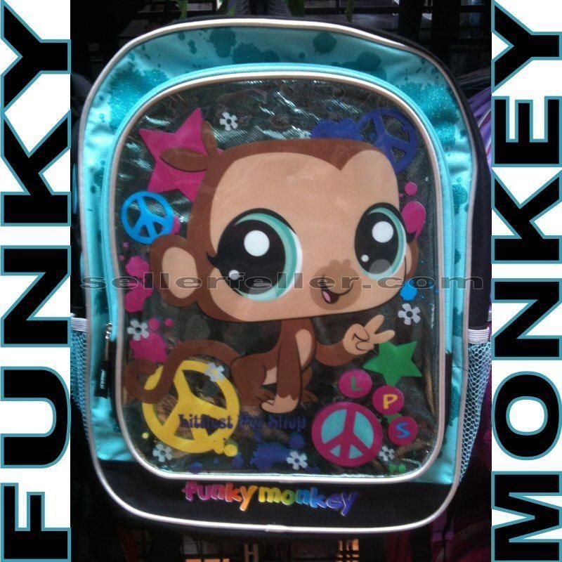 LPS Littlest Pet Shop FUNKY MONKEY Backpack Book Bag  