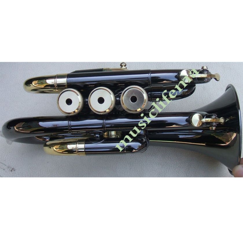 New Black Coloured MONEL PISTON POCKET MINI Bb TRUMPET  